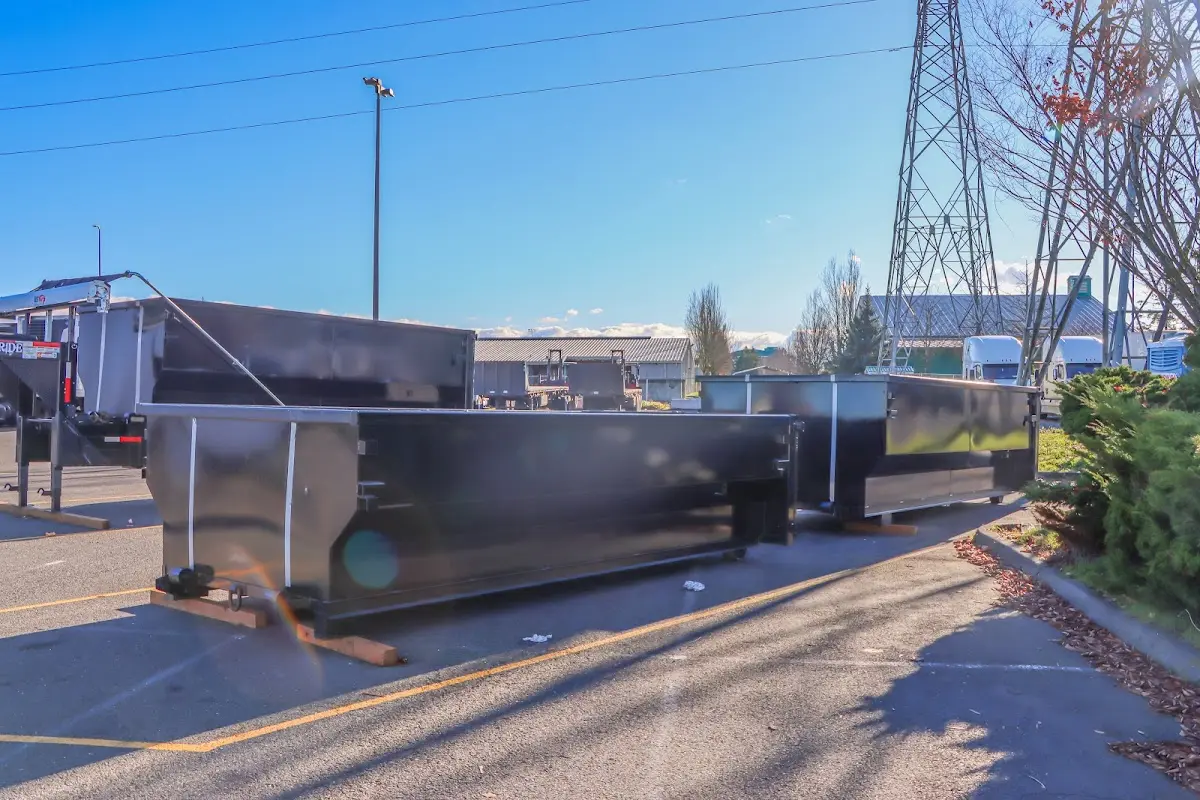 Roll-off dumpster ready for waste disposal at job site for Residential Dumpster Rental in De Pere